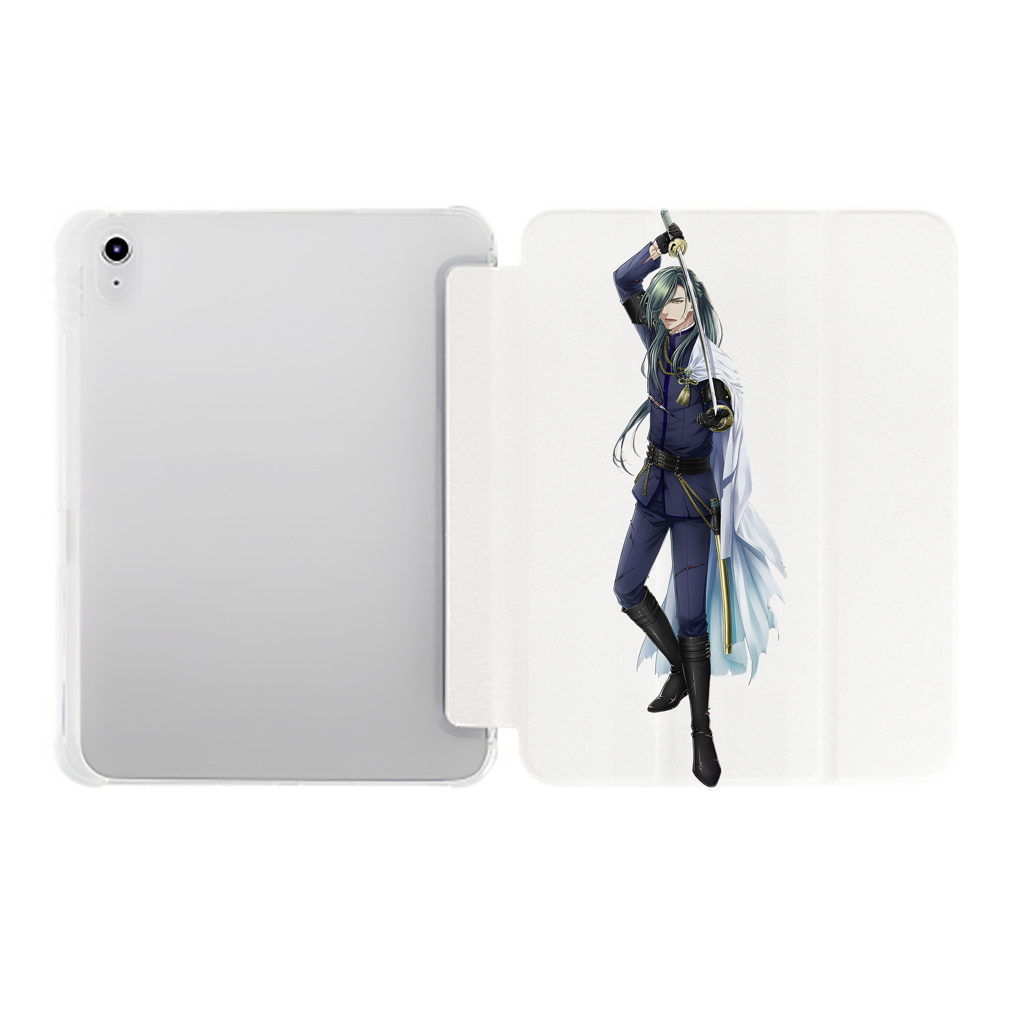 （画像用） 刀剣乱舞 Touken Ranbu IPad ケース ペン収納付き 三つ折りスタンド PUレザー×シリコン 対応機種9.5/10.5/10.9インチ